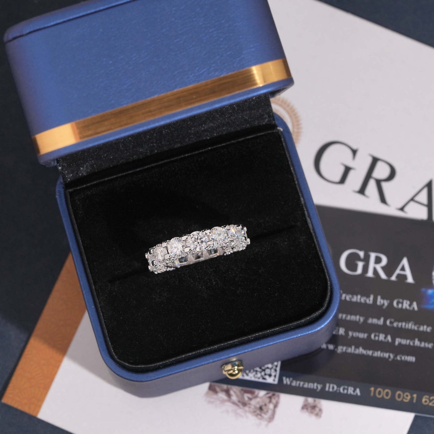 5mm Brilliant Cut Shared-Prong Pavé Eternity Ring