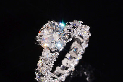 5ct Brilliant Cut Engagement Ring With Pavé Eternity Band